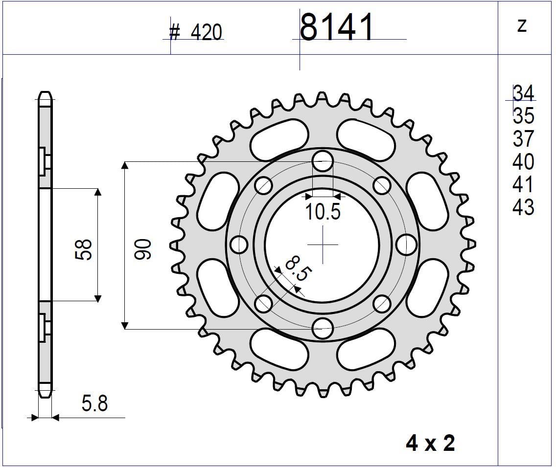 HONDA 125 ANF INNOVA OGNIBENE ARKA DİŞLİ 34T