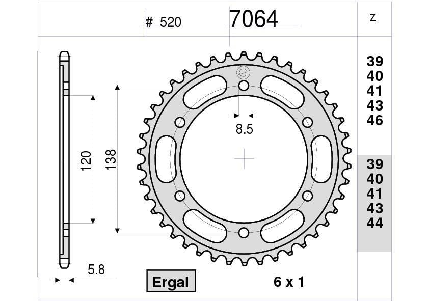 HONDA 250 CBR OGNIBENE ARKA DİŞLİ 38T