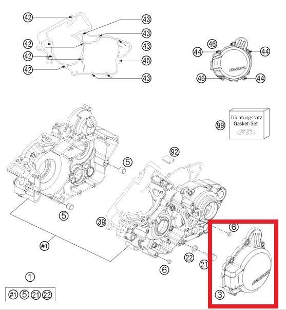 IGNITION COVER KICKSTART KTM ORJ YP A1