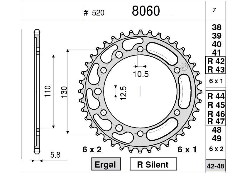 KAWASAKI 500 OGNIBENE ARKA DİŞLİ 44T