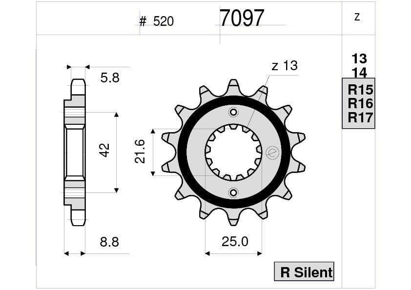 KAWASAKI 600 OGNIBENE ÖN DİŞLİ 17T
