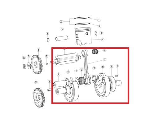 KAYO KT 250 KRANK KOMPLE