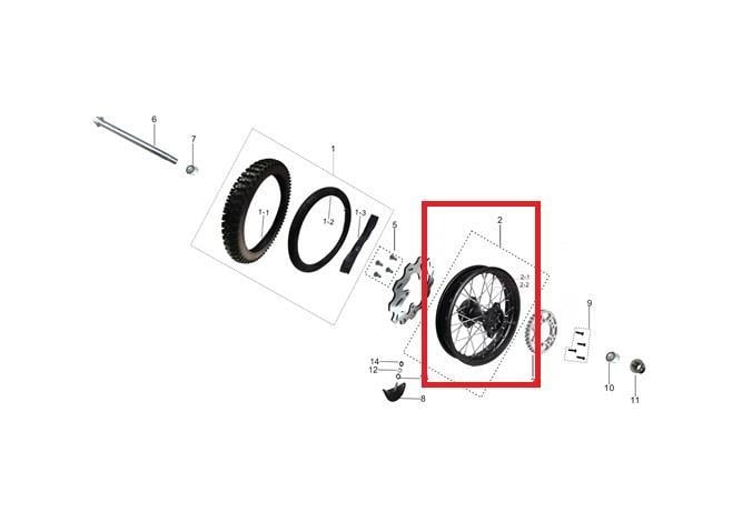 KAYO TT 190 R ARKA JANT KOMPLE