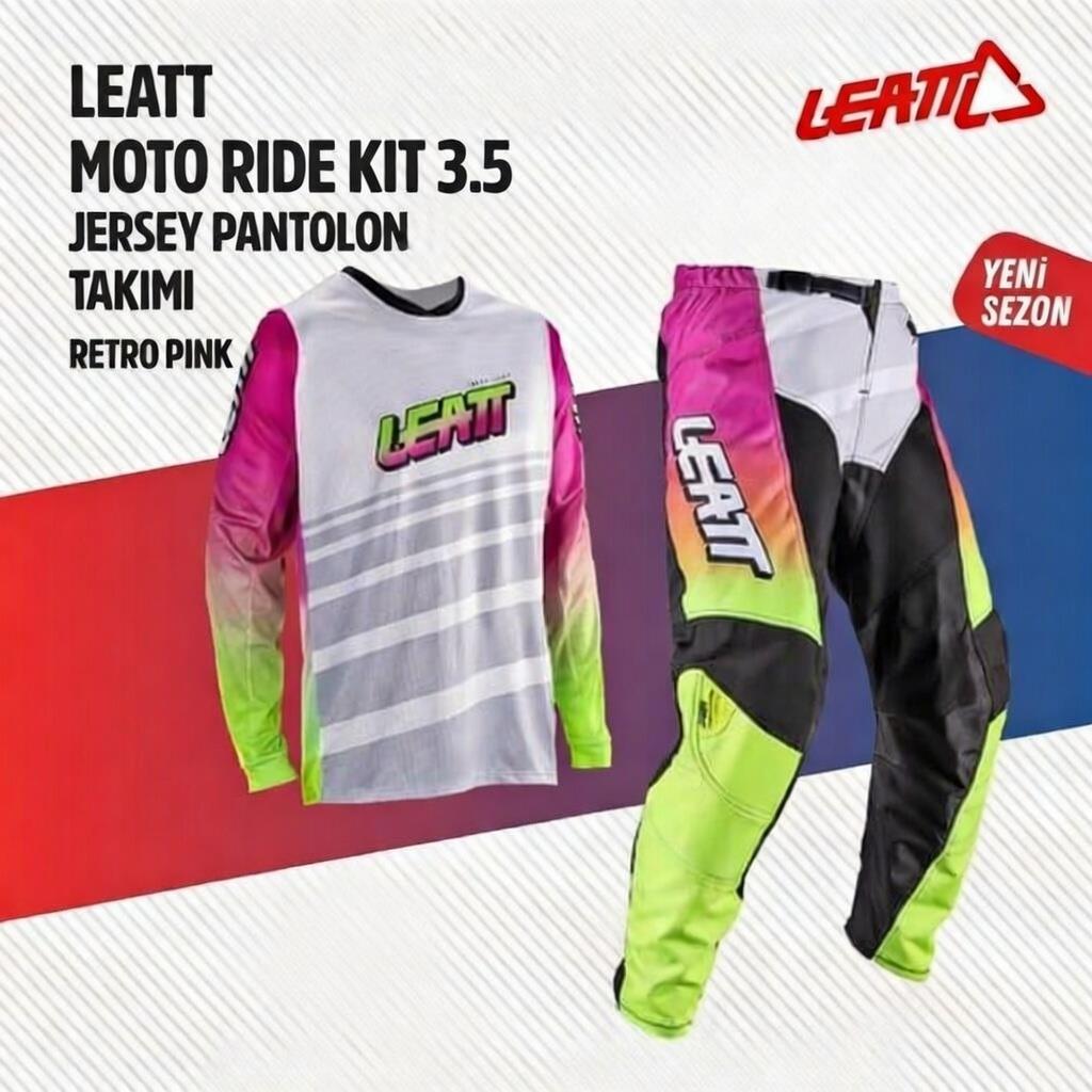 Leatt 3.5 Pembe Motosiklet Jersey Pantolon Takımı
