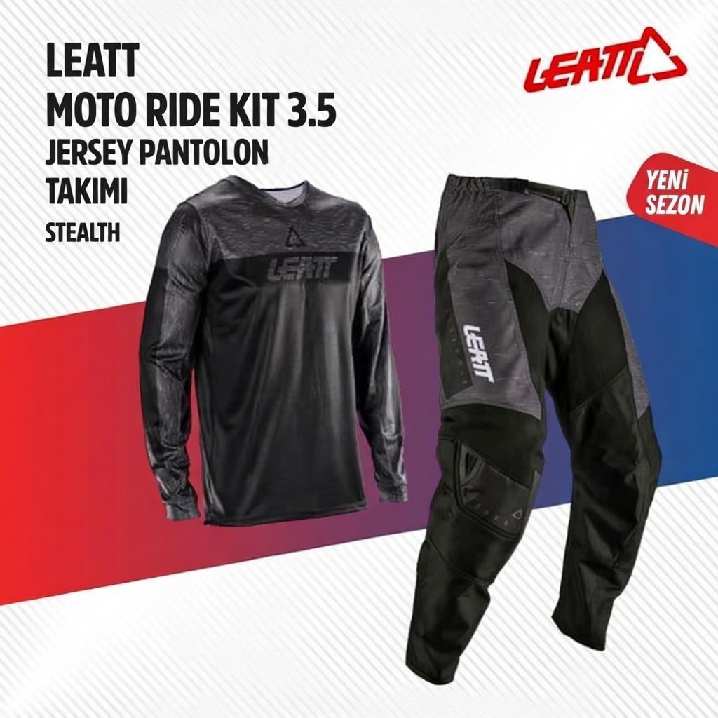 Leatt 3.5 Siyah Motosiklet Jersey Pantolon Takımı