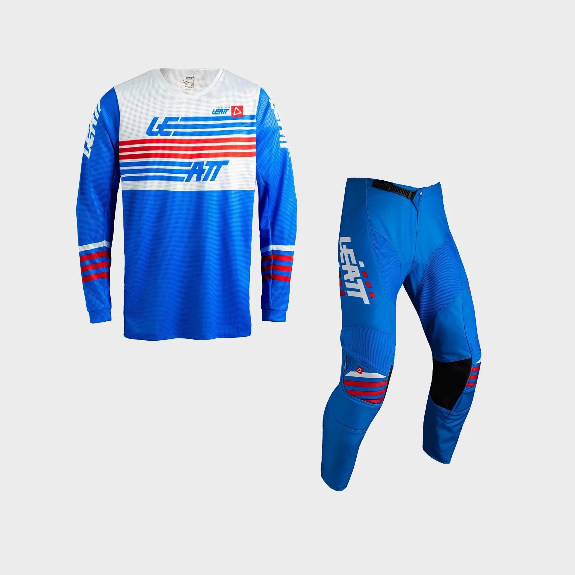 Leatt 3.5 Stripes Mavi Motosiklet Jersey Pantolon Takımı