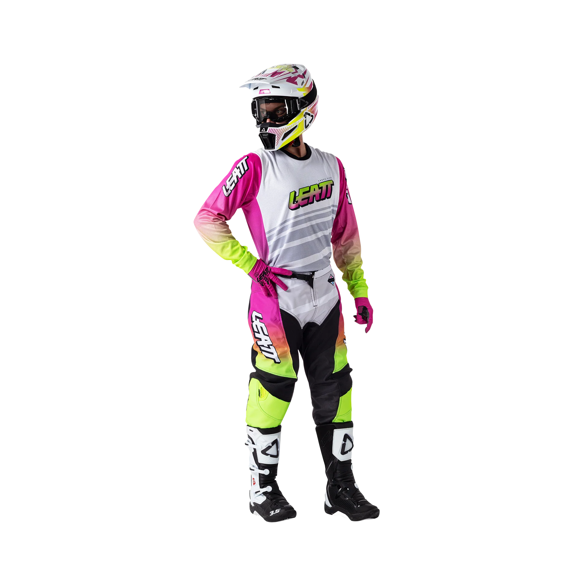 Leatt 3.5 Pembe Motosiklet Jersey Pantolon Takımı