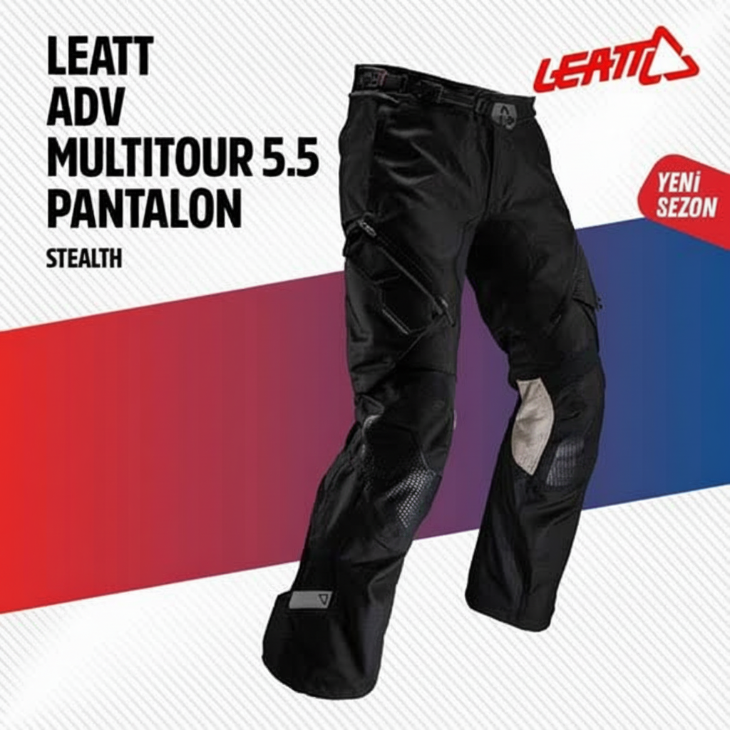 Leatt Adv 5.5 Multi-Tour Kısa Siyah Motosiklet Pantolonu