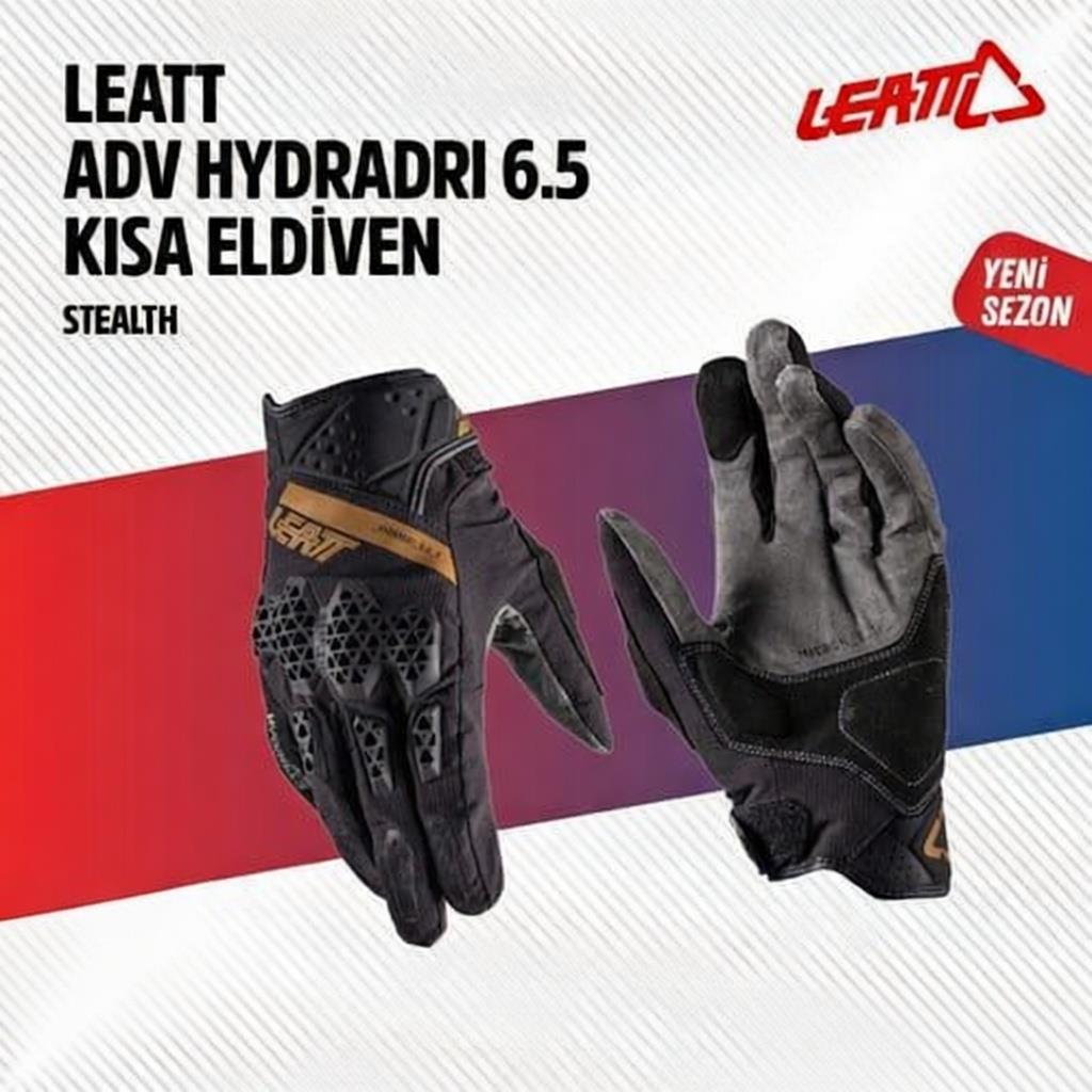 Leatt Adv Hydra-Dri 6.5 Kısa Siyah Motosiklet Eldiveni