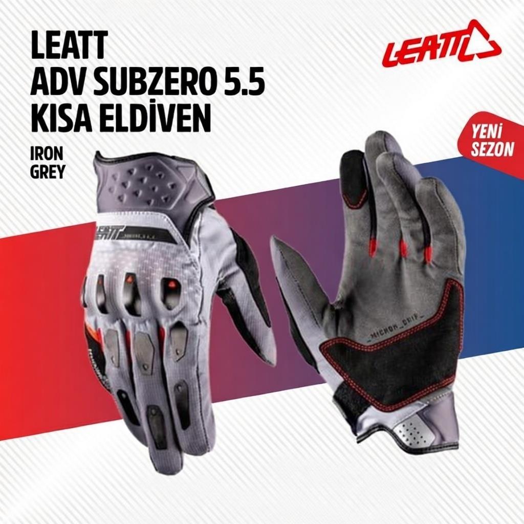 Leatt Adv Subzero 5.5 Kısa Gri Motosiklet Eldiveni