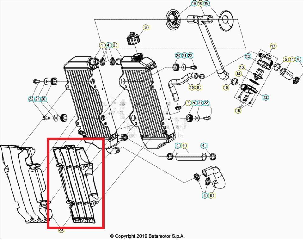 LEFT RADIATOR GRILL BETA ORJ YP