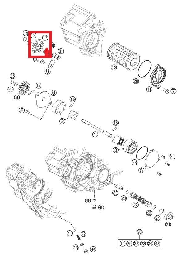 OIL PUMP IDLER GEAR 08 KTM ORJ YP A5
