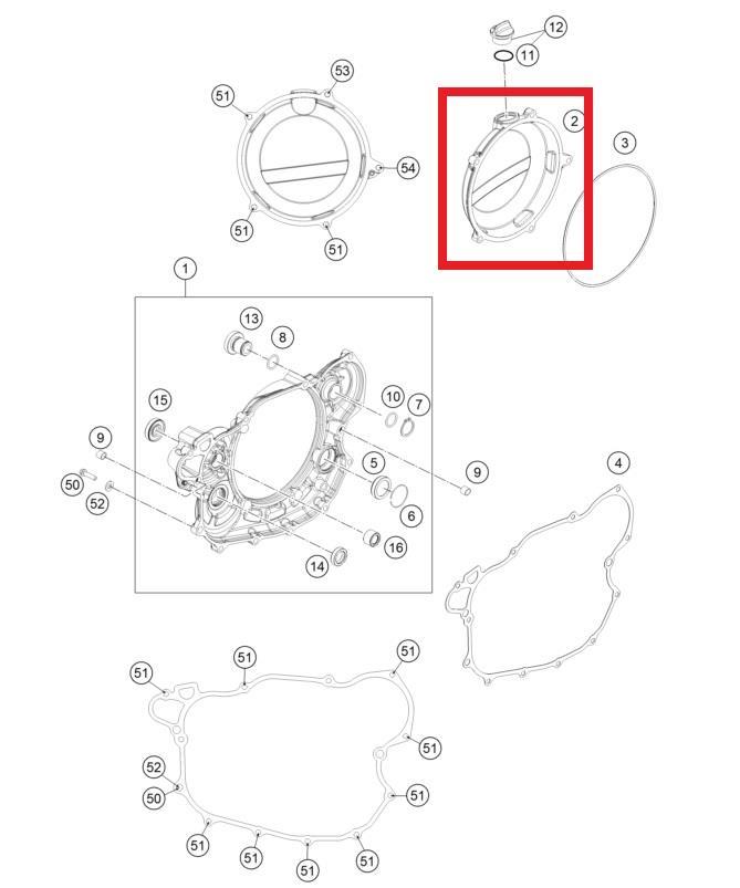 OUTER CLUTCH COVER KTM ORJ YP R7