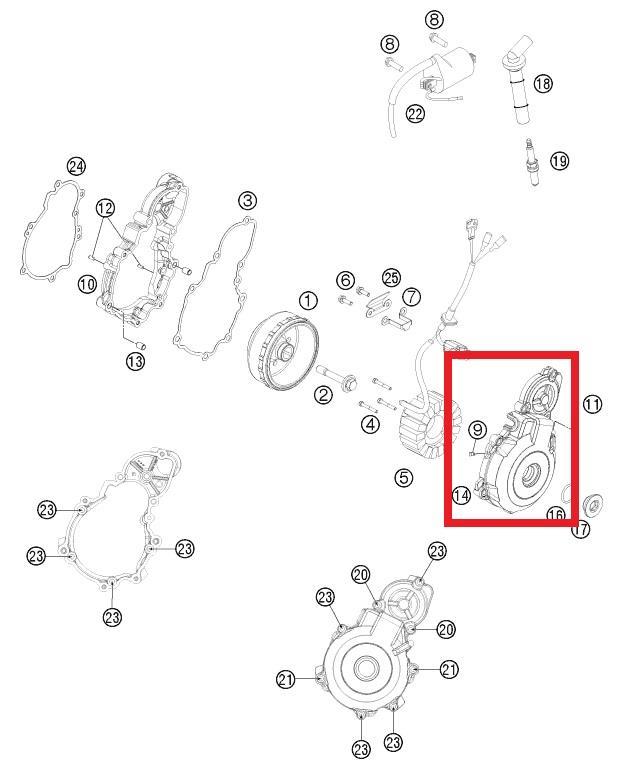 OUTER IGNITION COVER KTM ORJ YP R7