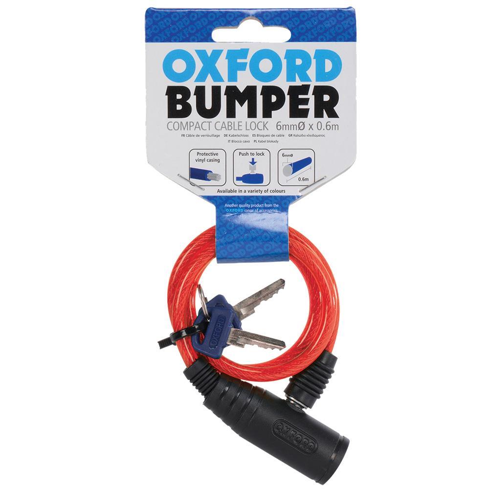 Oxford Bumper Kablo Kilit Kırmızı 6Mm X 600Mm