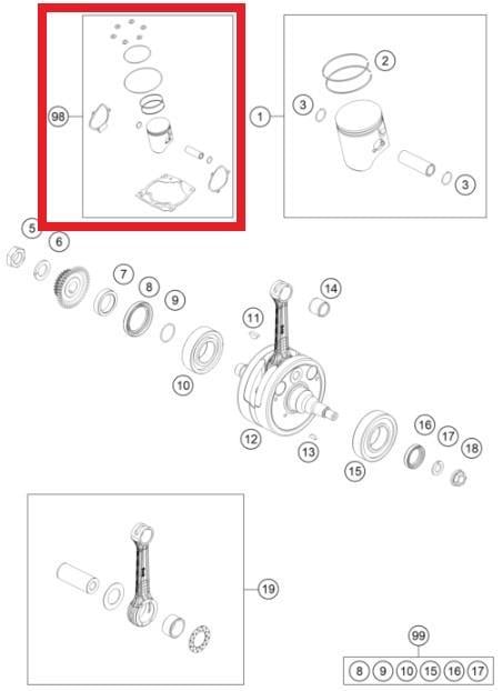 PISTON KIT GR II 250 GASGAS ORJ YP
