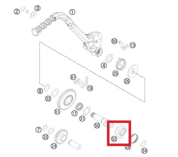 RATCHET GEAR KICKSTARTER KTM ORJ YP A4