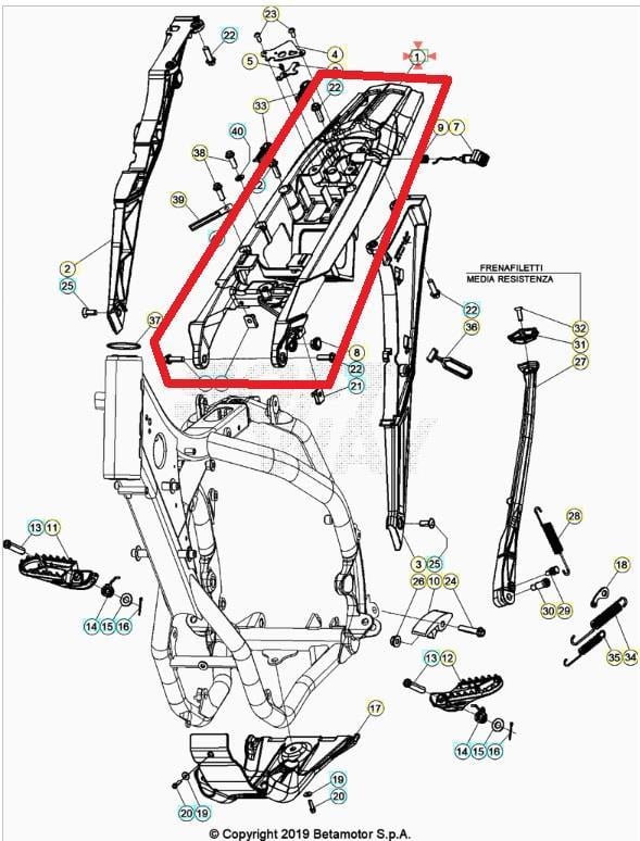 REAR FRAME BLACK BETA ORJ YP