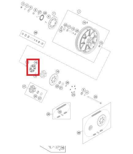 REAR WHEEL DAMPING RUBBER KTM ORJ YP A9