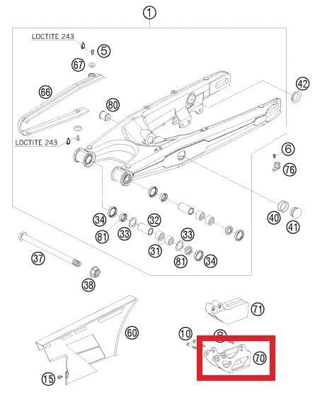 RETAINING PLATE CHAIN GUIED KTM ORJ YP