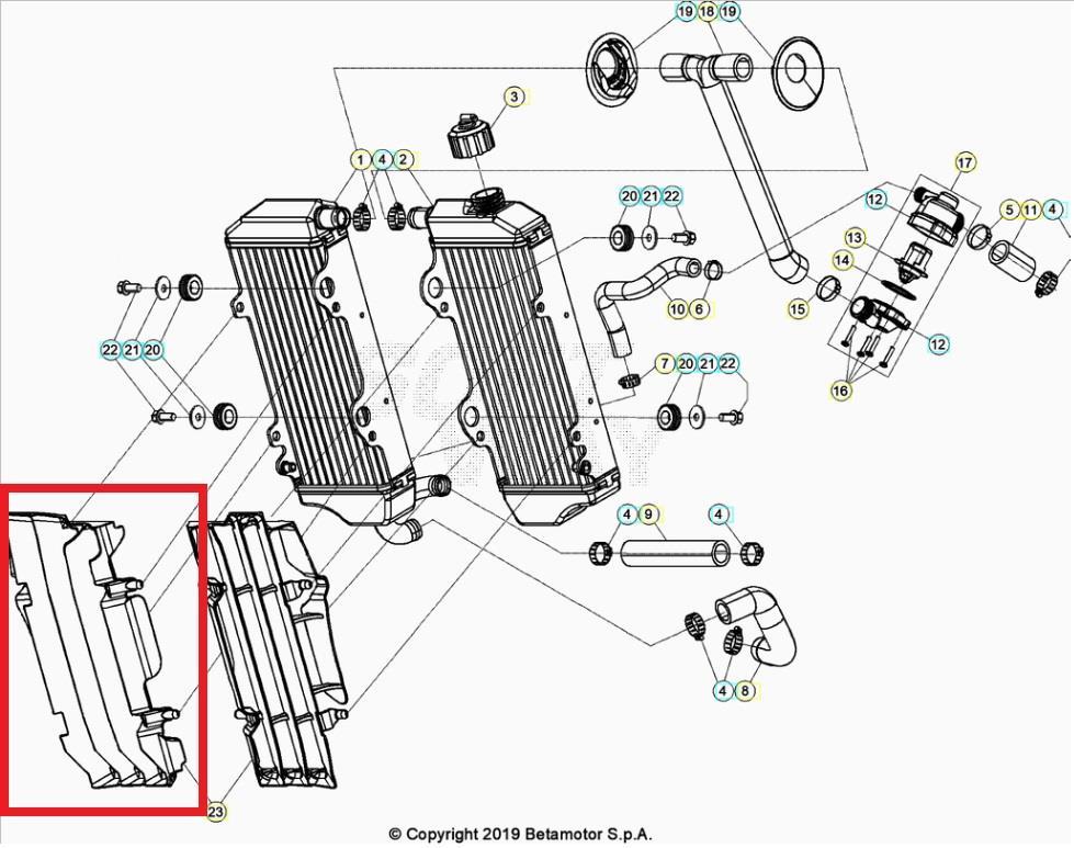 RIGHT RADIATOR GRILL BETA ORJ YP B7