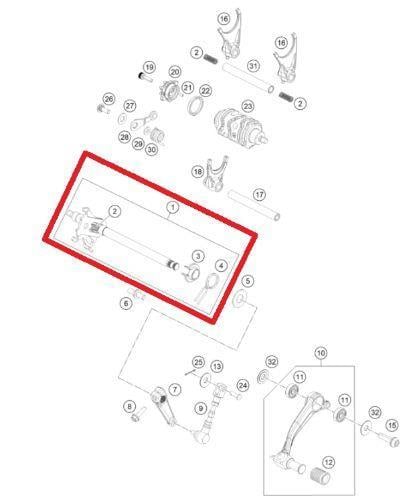 SHIFT SHAFT CPL. KTM ORJ YP A1