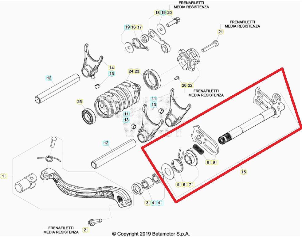 SHIFT SHAFT CPL. BETA ORJ YP B5