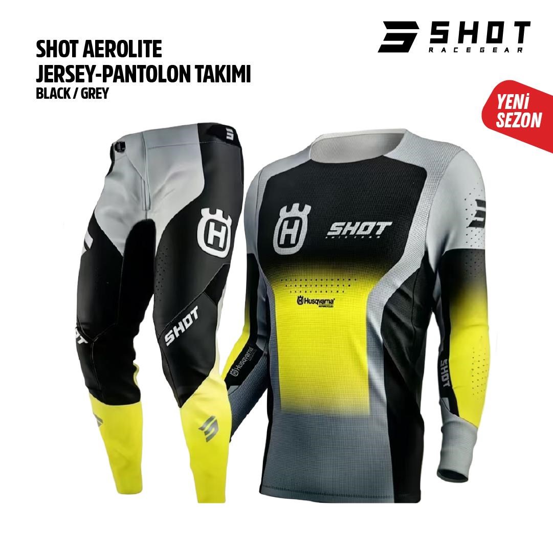 Shot Husqvarna Siyah Gri Jersey Pantolon Takımı