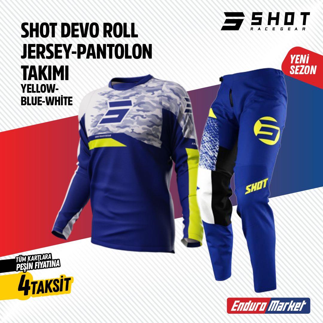 SHOT MAVİ BEYAZ JERSEY PANTOLON TAKIMI
