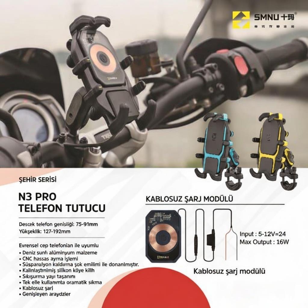Smnu N3 Pro Telefon Tutucu Siyah