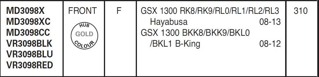 Suz. Gsx 1300 08-18 Ebc Ön Disk