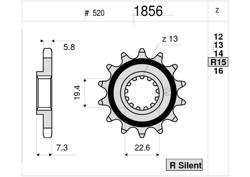 SUZUKI 400 OGNIBENE ÖN DİŞLİ 15T