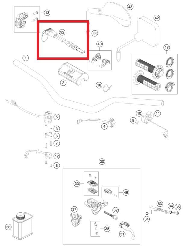 THROTTLE CABLE CPL 2T GASGAS ORJ YP R3