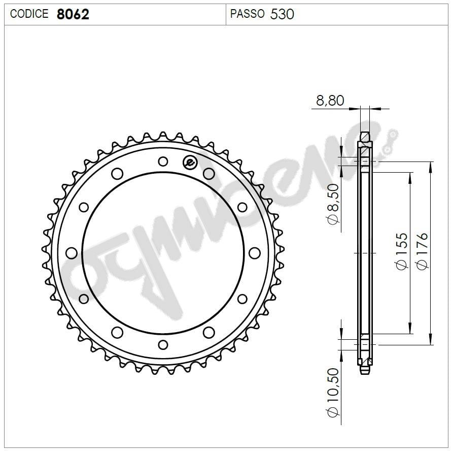 TRIUMPH T509 T595 OGNIBENE ARKA DİŞLİ 45T