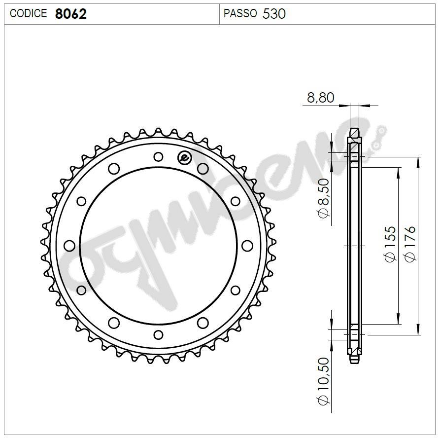 TRIUMPH T509 T595 OGNIBENE ARKA DİŞLİ 43T