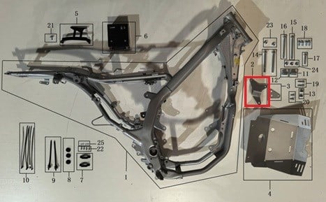 WLF Toros X Motor Bağlantı Arka Plakası
