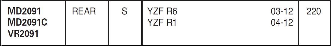 Yam. R6 03-18 R1 04-14 Mt-10 16-18 Ebc Arka Disk
