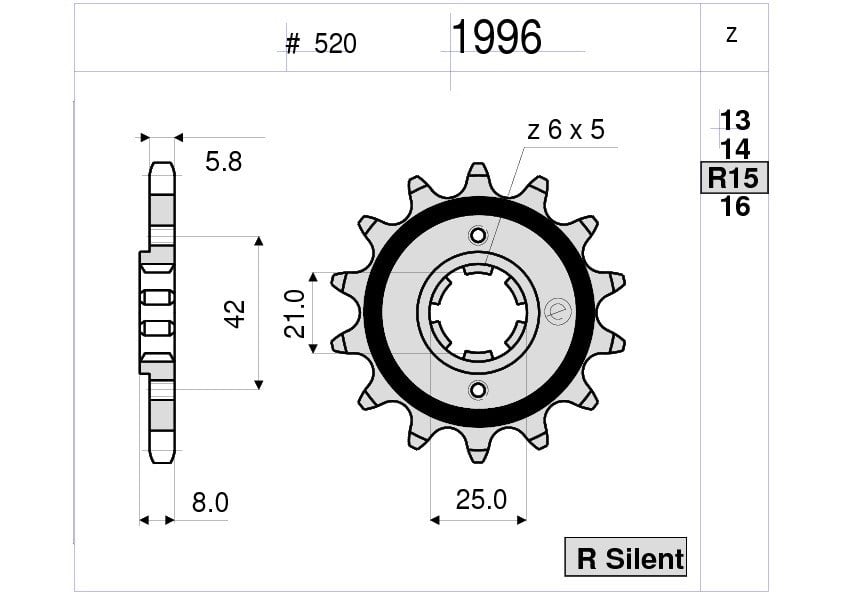 Yamaha 600 Ognıbene Ön Dişli 15T