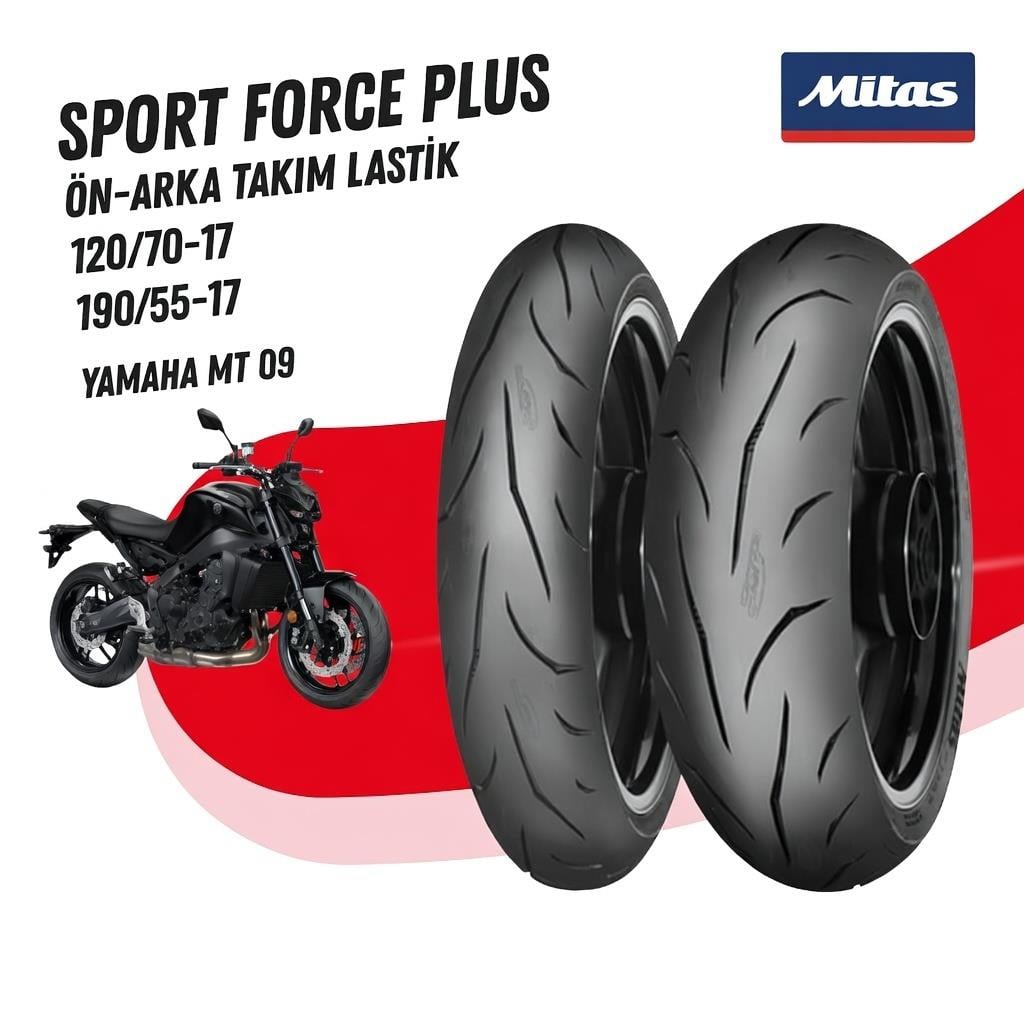 Yamaha Mt 09 Mitas Sport Force + Takım 120/70-17 - 190/50-17