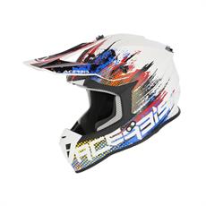 Acerbis Lınear Kask 2206 Beyaz Kırmızı Mavi
