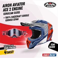 Airoh Aviator Ace 2 Engıne Mavi Parlak Motosiklet Kaskı