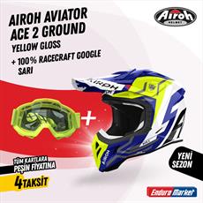 Airoh Aviator Ace 2 Ground Sarı Parlak Motosiklet Kaskı