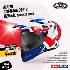 AIROH COMMANDER 2 REVEAL BLUE RED GLOSS KASK