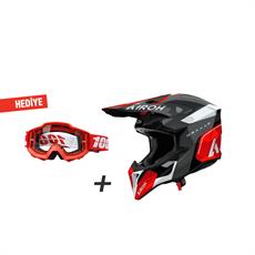 Airoh Wraap Conquer Kırmızı Parlak Motosiklet Kaskı