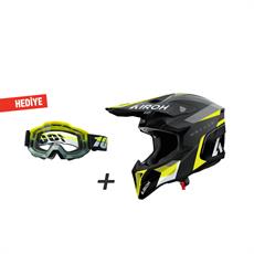 Airoh Wraap Conquer Sarı Mat Motosiklet Kaskı