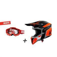 Airoh Wraap Conquer Turuncu Mat Motosiklet Kaskı