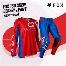 FOX 180 Skew Kırmızı Mavi Jersey Pantolon Takım