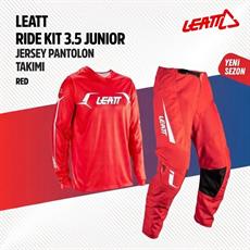 Leatt 3.5 Çocuk Kırmızı Motosiklet Jersey Pantolon Takımı