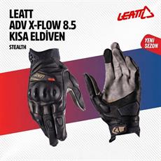 Leatt Adv X-Flow 8.5 Kısa Siyah Motosiklet Eldiveni