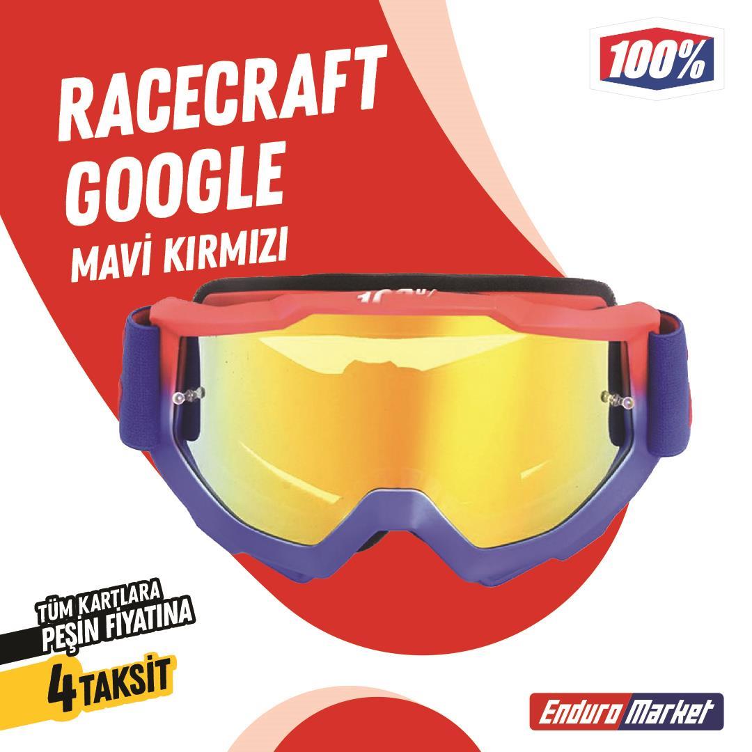 %100 RACECRAFT REPLİKA MAVİ KIRMIZI GOGGLE